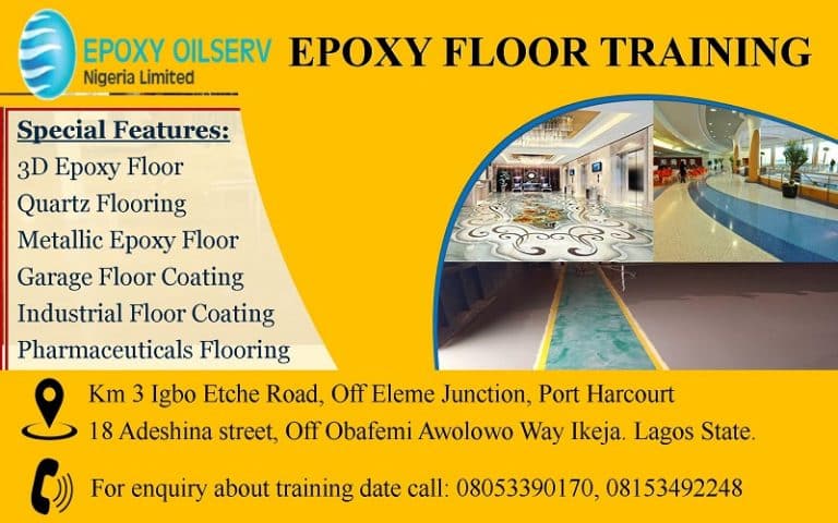 3D Epoxy Floor Training live in Port Harcourt and Lagos